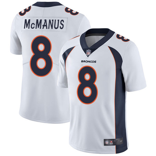 Men Denver Broncos #8 Brandon McManus White Vapor Untouchable Limited Player Football NFL Jersey->denver broncos->NFL Jersey
